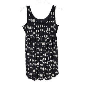 Alfani Petite Medium Sleeveless Scoop Neck Black White Dress PM